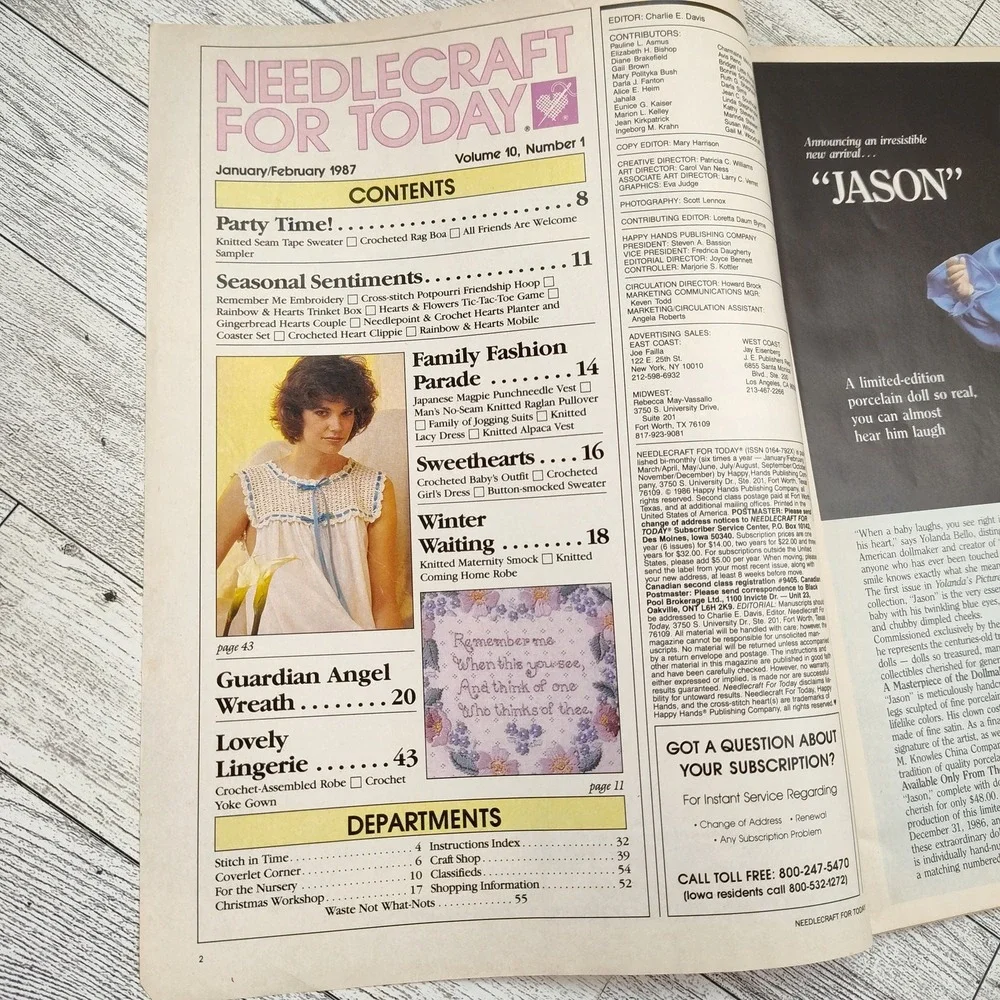 Needlecraft‎ For Today 1987 Retro 80s Rainbow Hearts Vintage Craft Magazine